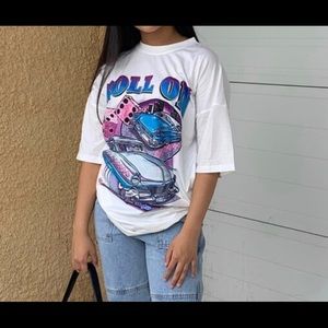drop shoulder graphic tee